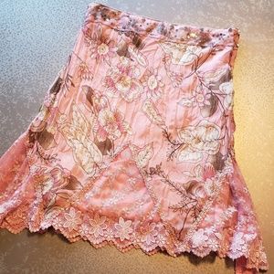 Joven - Pink Floral Skirt - Size: Small